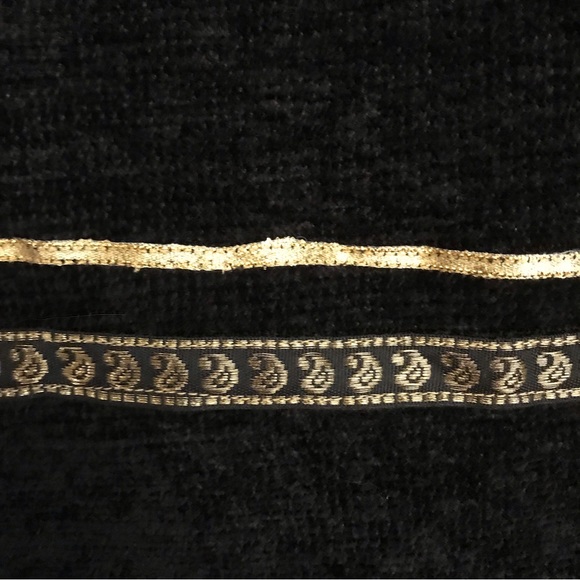 Allure Black Chenille Jacket Womens Size Large Metallic Gold Ribbon Trim - Picture 8 of 10